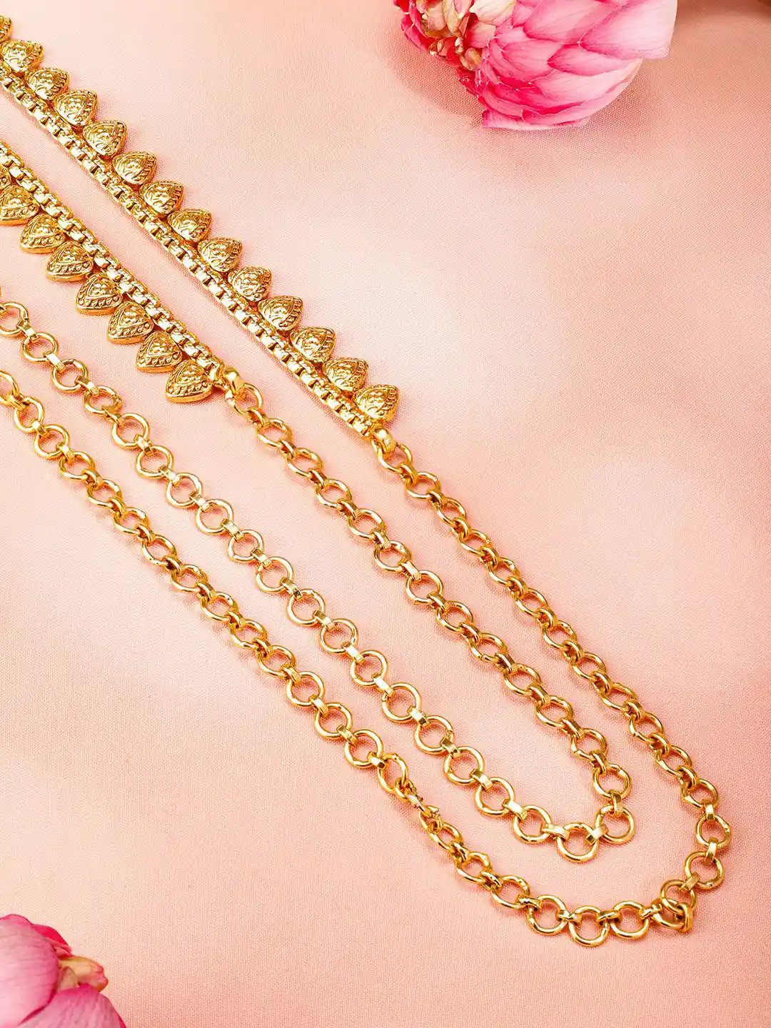 22k Gold Kamarband Gold Plated Rubans 22K Gold-Plated Brass Leaf