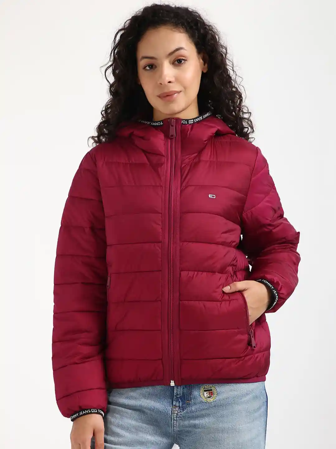 Buy Tommy Hilfiger Women Hooded Solid Casual Puffer Jacket