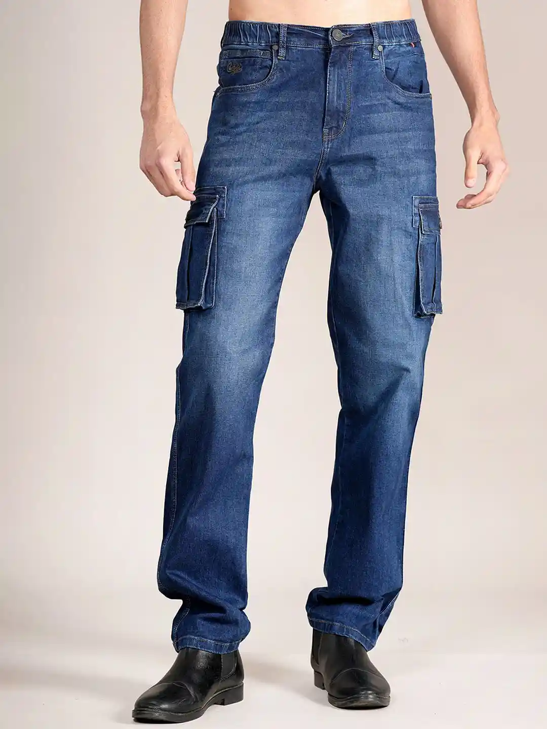 Buy Cantabil Men Mid-Rise Regular Fit Stretchable Cargo Styles