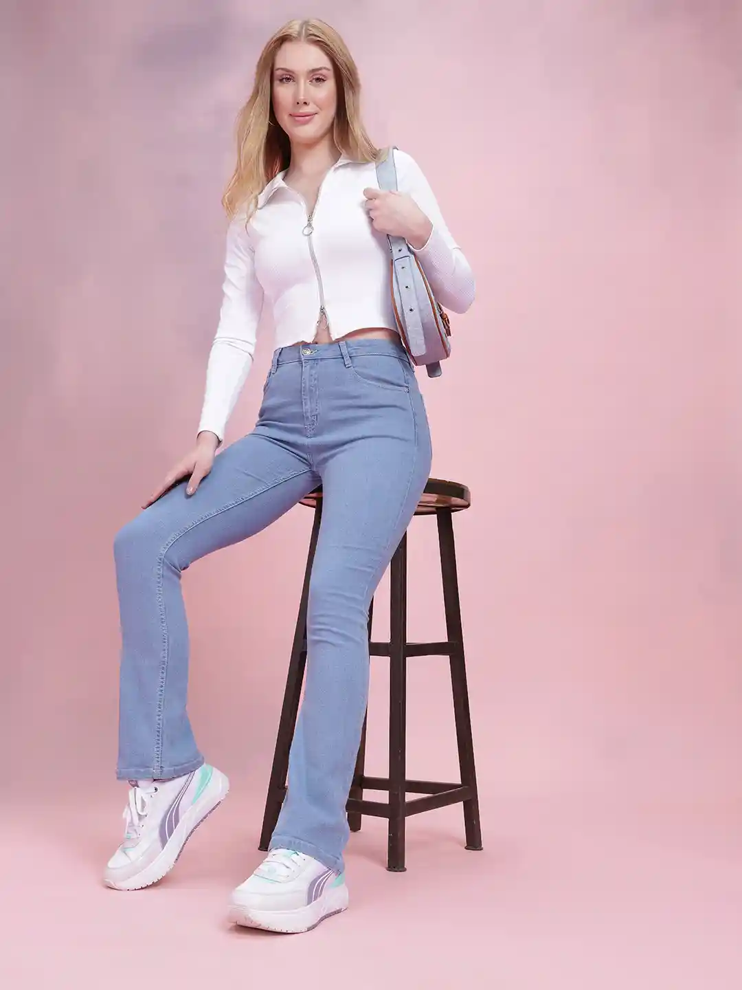 Buy DressBerry Women Mid-Rise Stretchable Bootcut Jeans Jeans