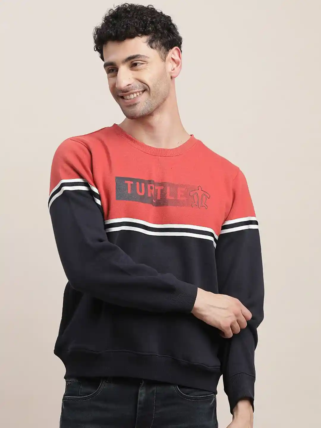 Buy Turtle Men Typography Printed Longline Pullover Sweatshirt