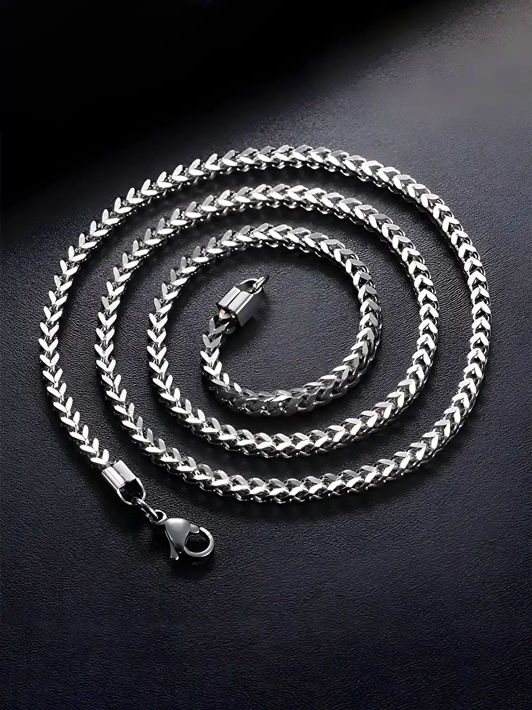 Minprice Men Silver-Plated Stainless Steel Anti-Tarnish Chain