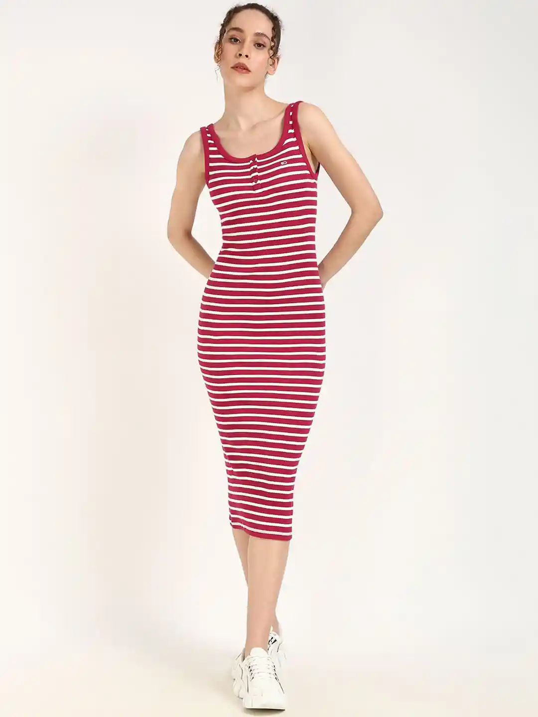 tommy hilfiger bodycon dress Tommy Jeans Tommy Hilfiger Bodycon Dress RWB Badge Sweater Dress Dresses  Tommy Jeans