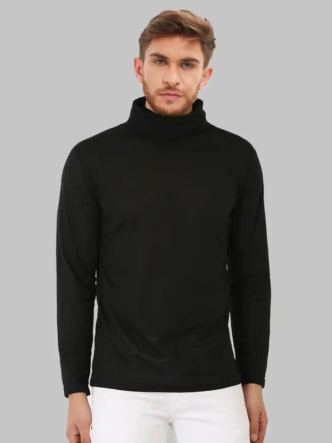 Buy Leotude Men Solid High Neck Cotton T-shirt Tshirts for Men