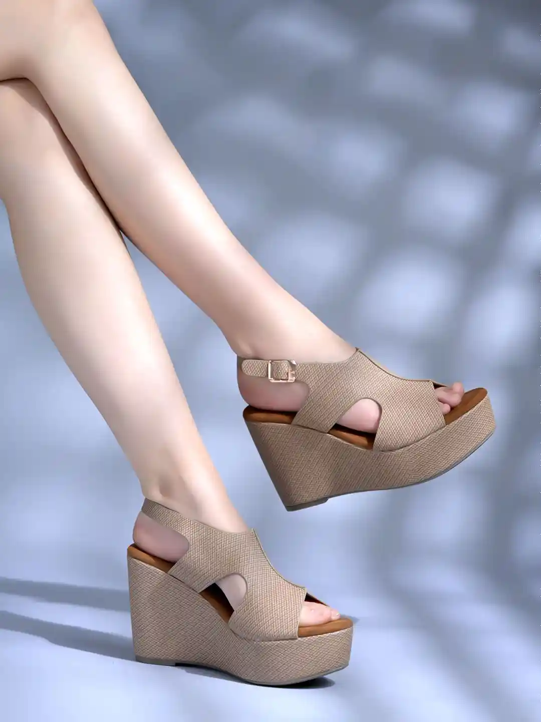 Shoetopia Wedge Heel Peep Toe Sandals