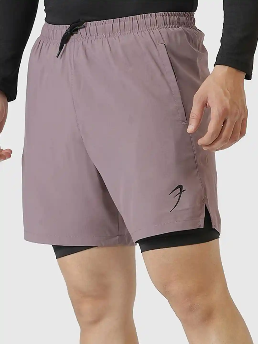 Buy FUAARK Double Layer in Sports Shorts with Inner Tights for