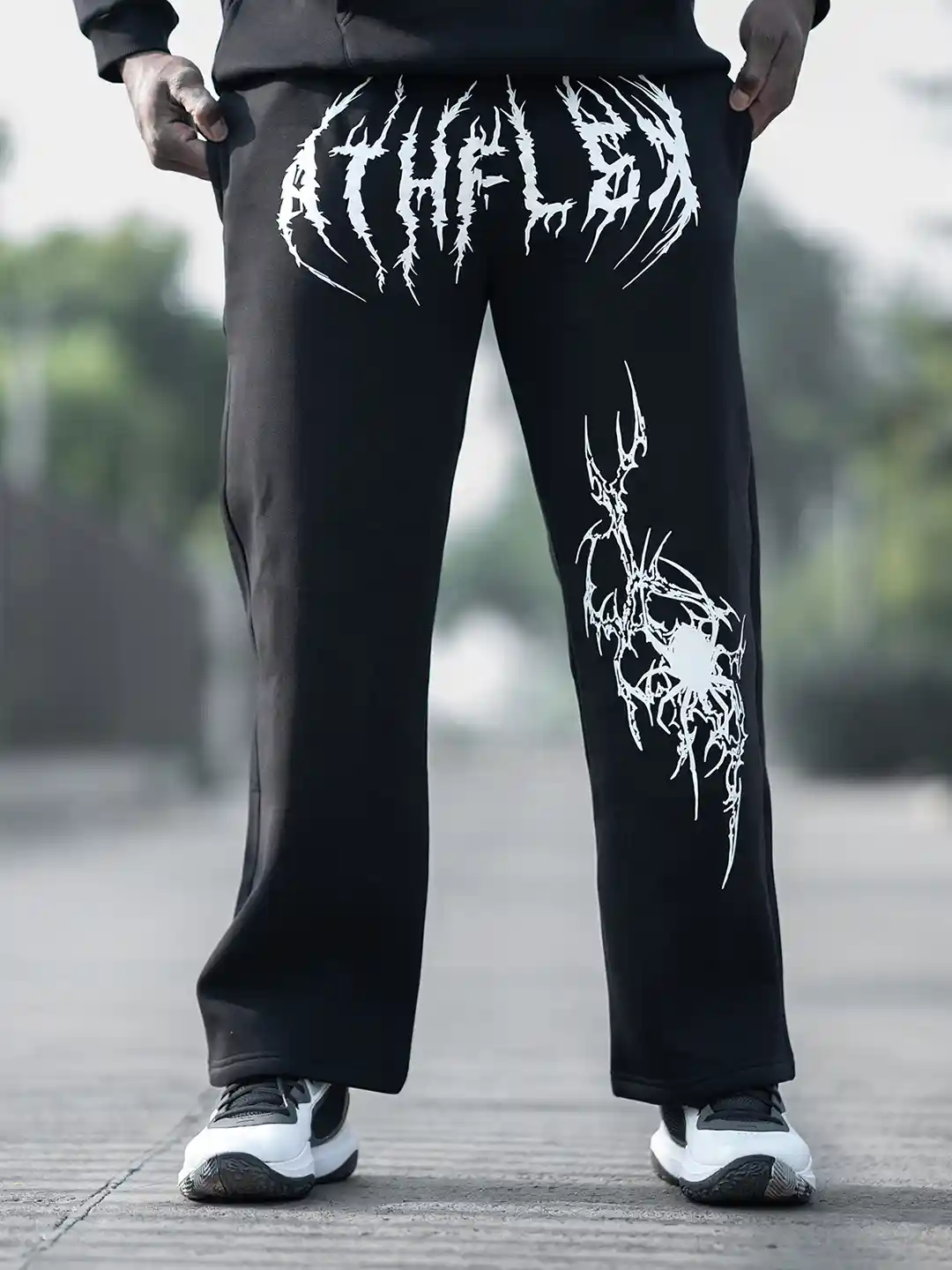 Buy Athflex Men's Dark Flex Straightpants-Cotton Fleece Fabric and