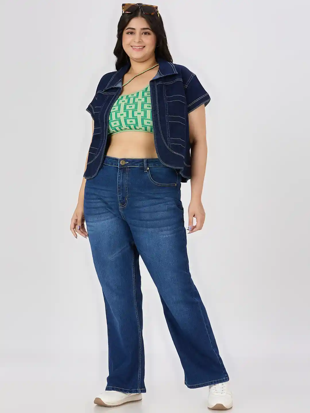 Buy Style Quotient women Plus Size Open Front Denim Shrug Shrug