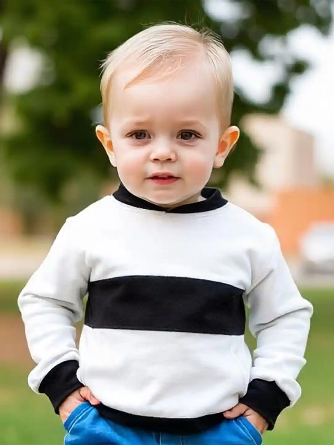 BAESD Kids Colourblocked Cotton Sweatshirt