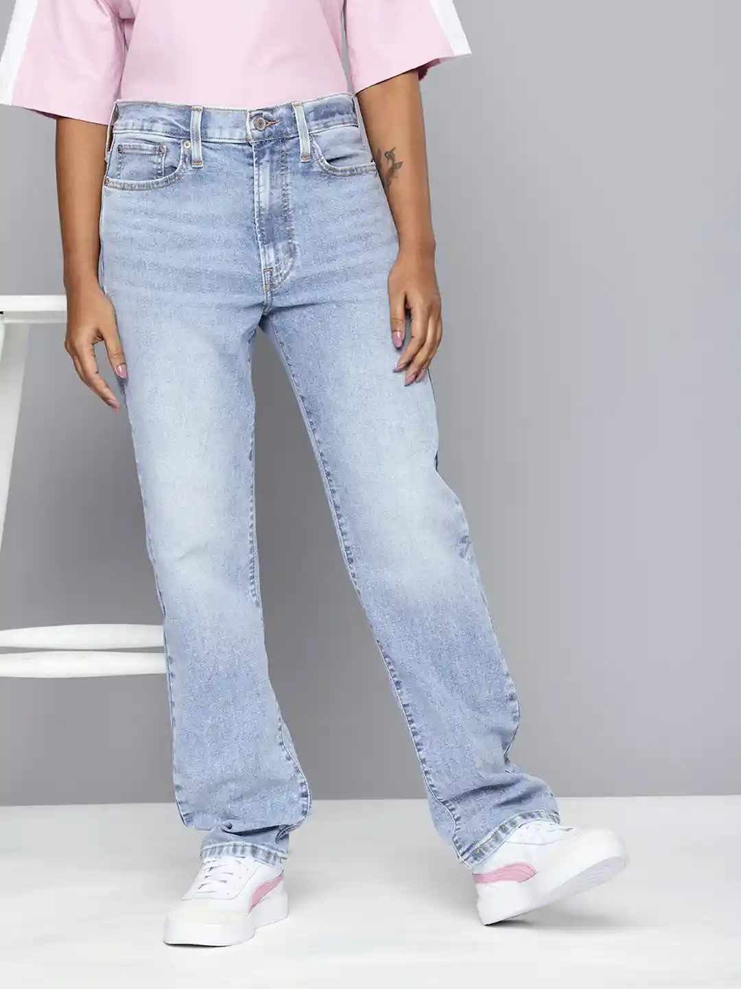 Buy Levis Women High Rise Wedgie Straight Fit Light Blue Jeans