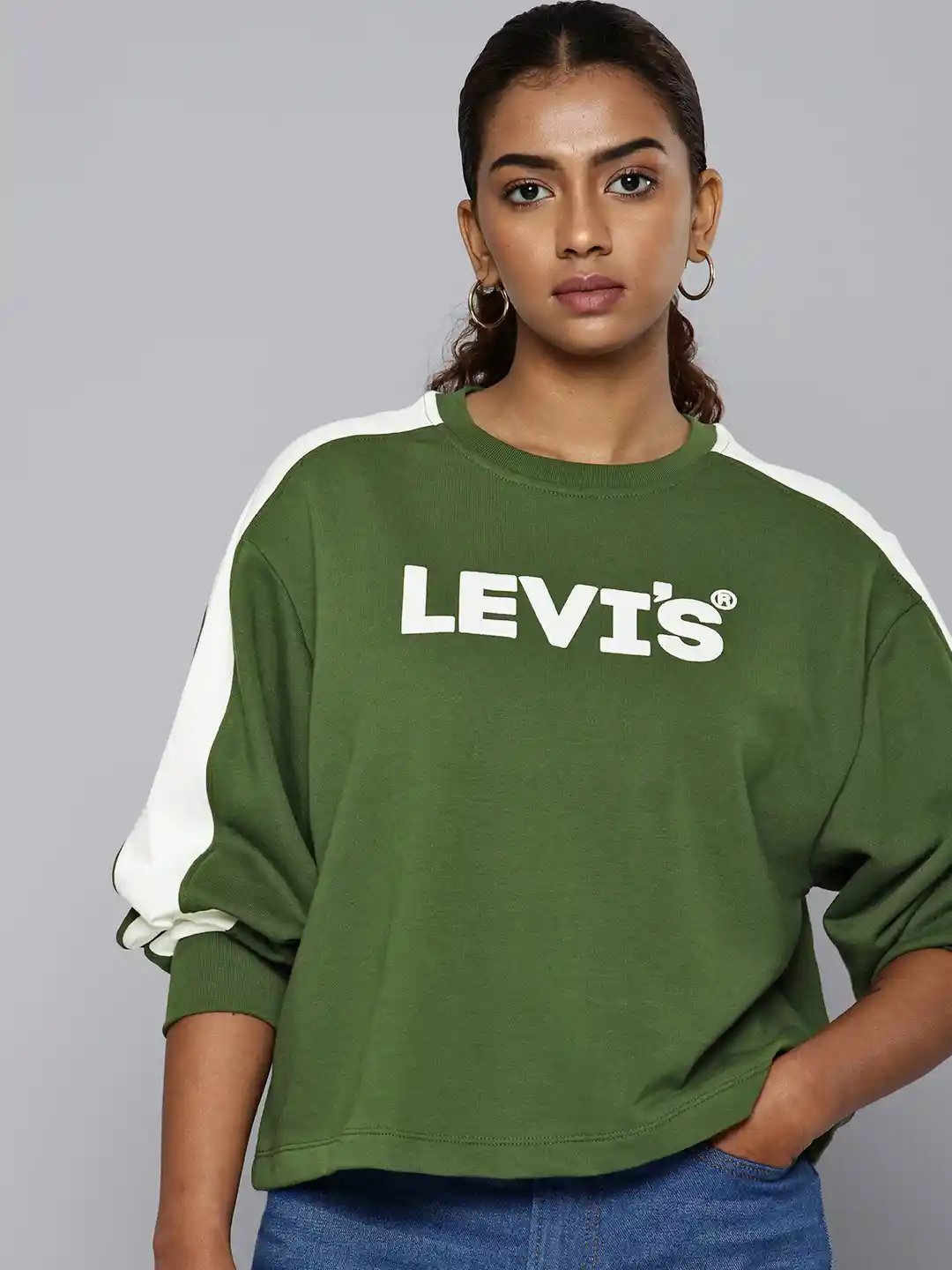 Levis Crew Sweatshirts Womens Levis Brand Logo Printed Sweatshirt