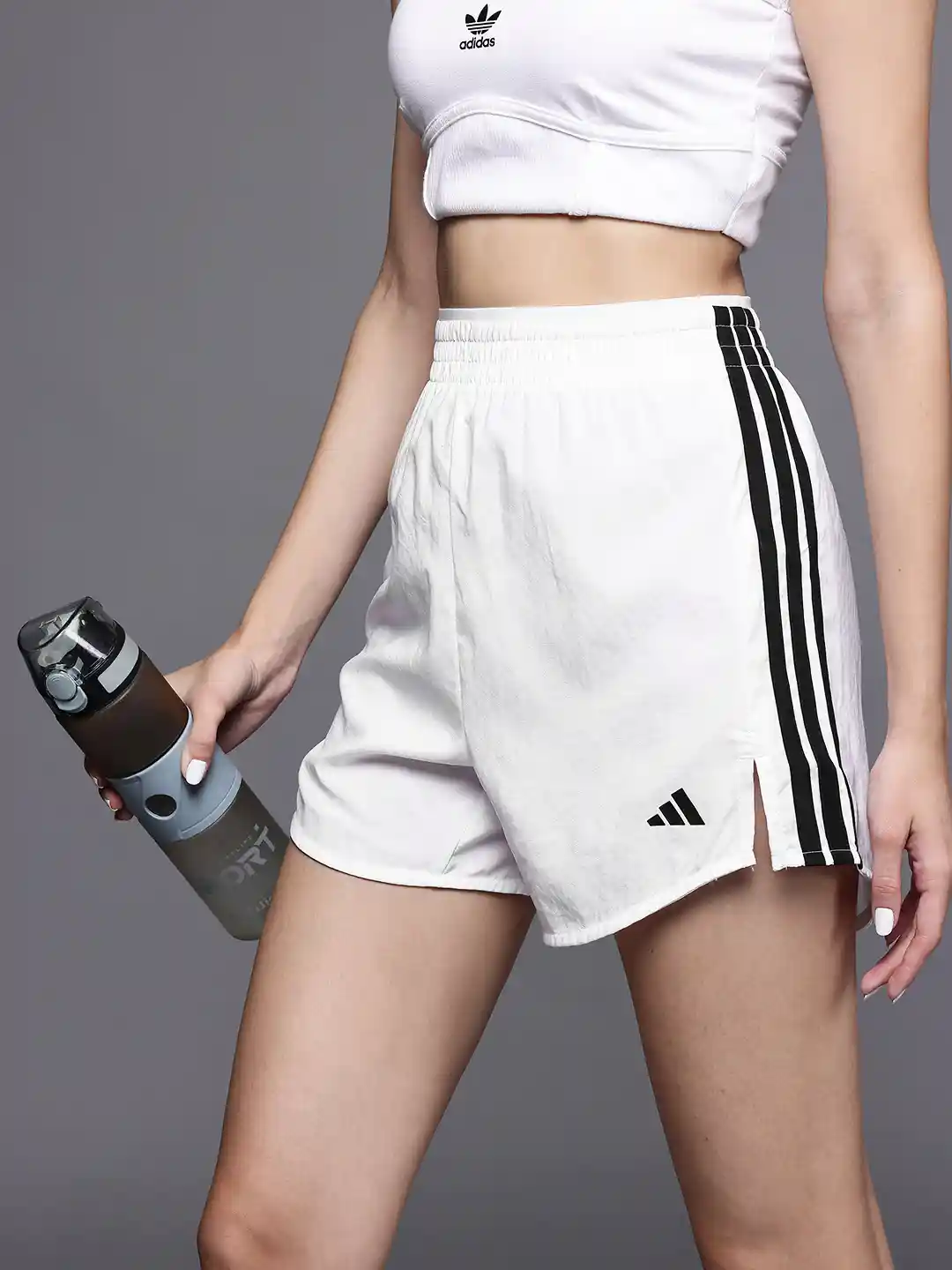 ADIDAS Women Side-Striped High-Rise Aeroready Training Shorts