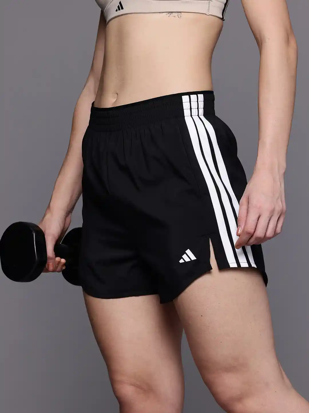 ADIDAS Women 3-Striped Training High-Rise Shorts
