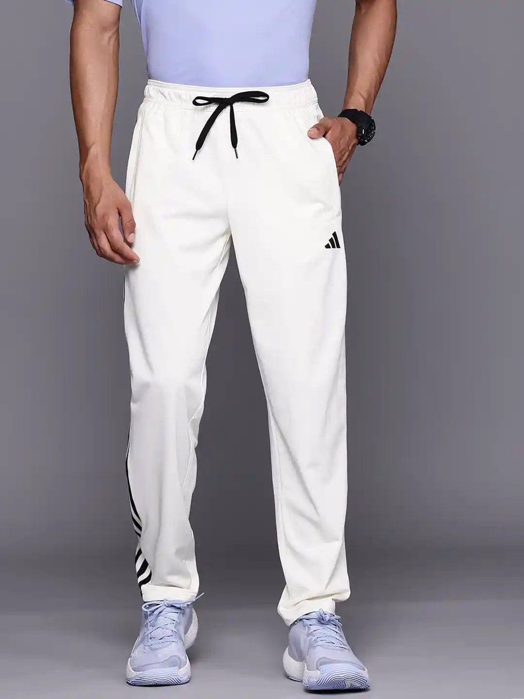 Buy ADIDAS Men Striped Mid-Rise Regular Fit Training Joggers