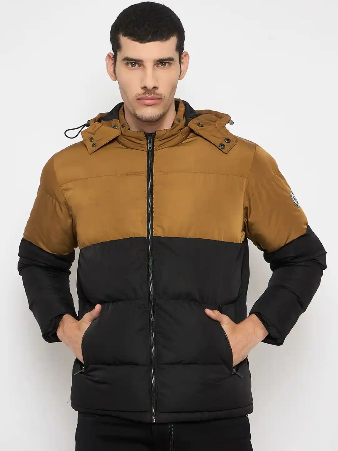 Buy Duke Men Hooded Colourblocked Casual Puffer Jacket Jackets