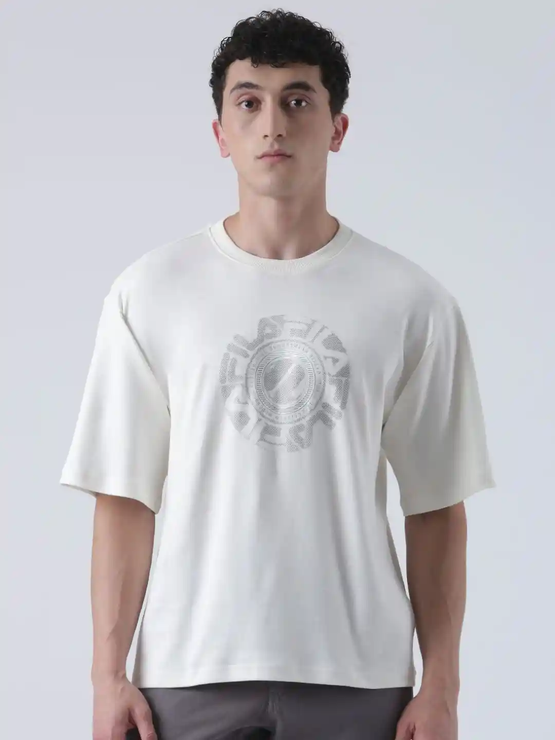 FILA Men Graphic Printed Oversized Fit Pure Cotton T-shirt