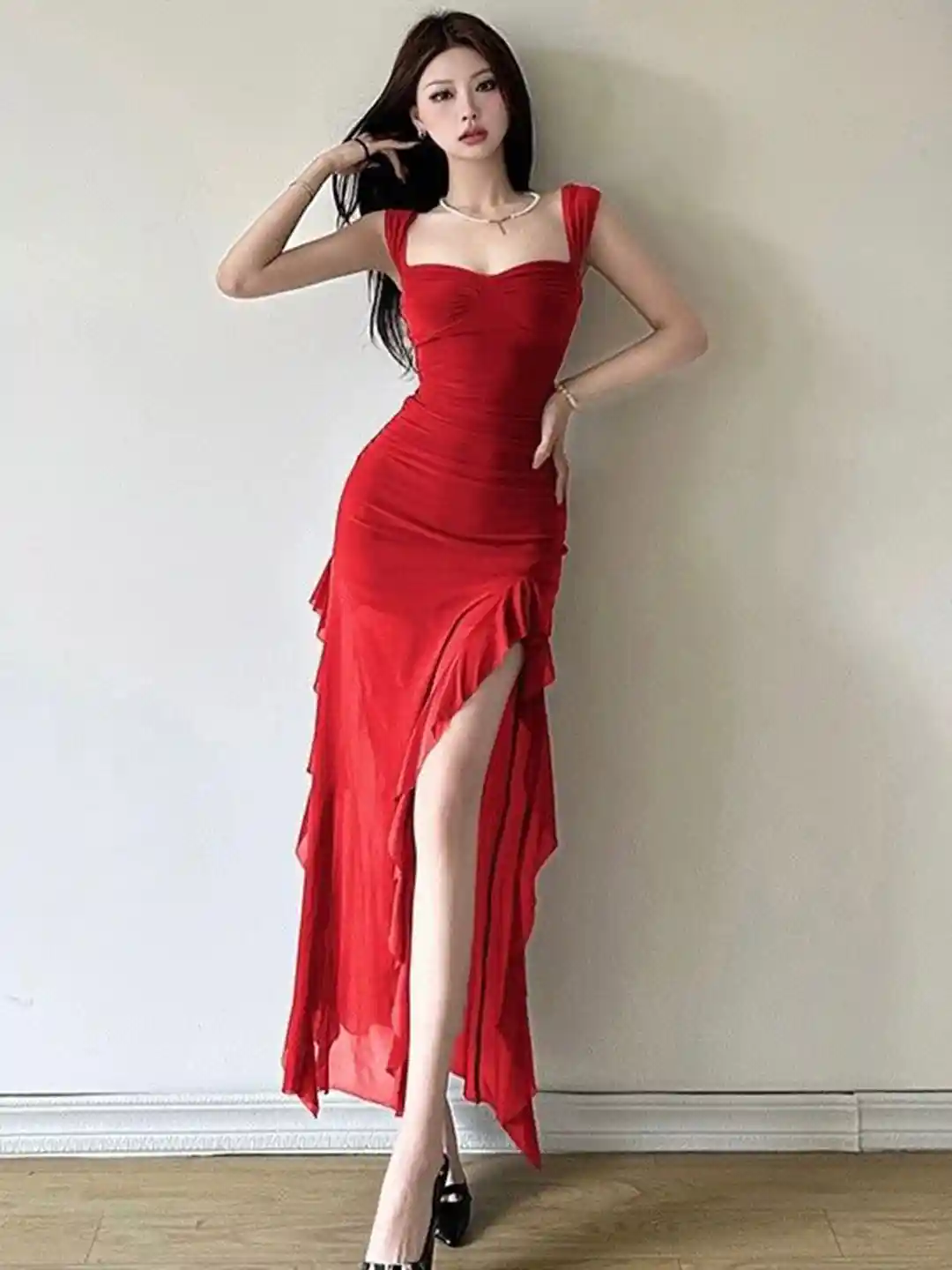 green velvet dresses for wedding Hunter V-Neck Bridesmaid Dress Sheath Floor-Length Size:4