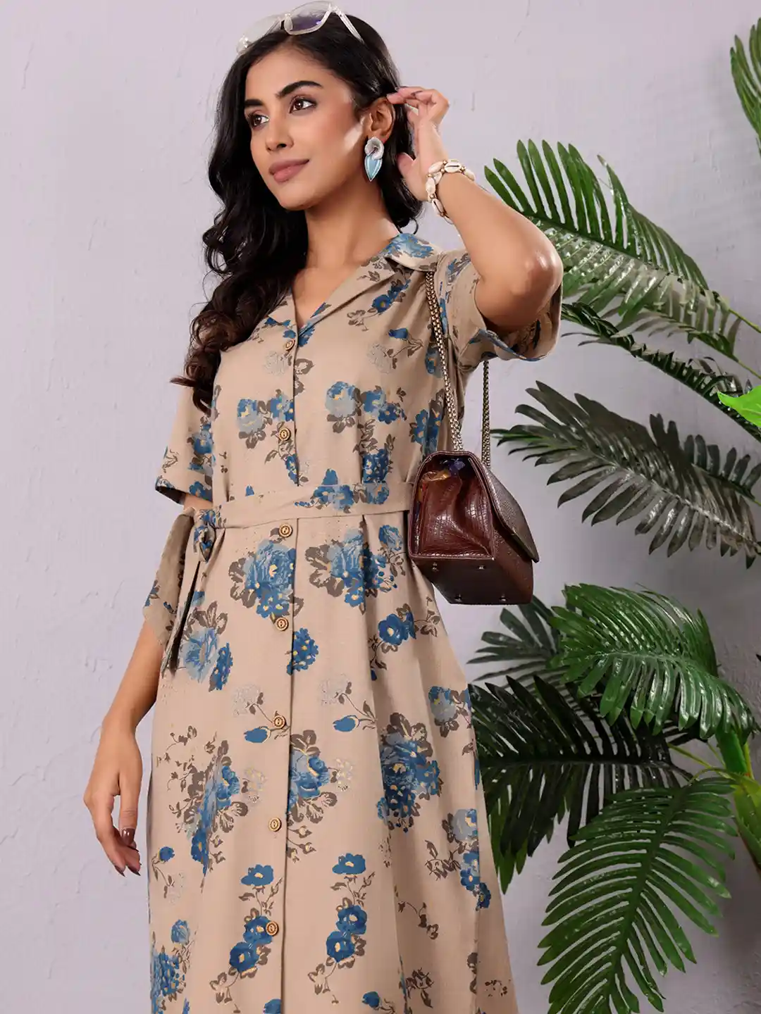 Buy Varanga Women Floral Printed Formal A-Line Dress Dresses for