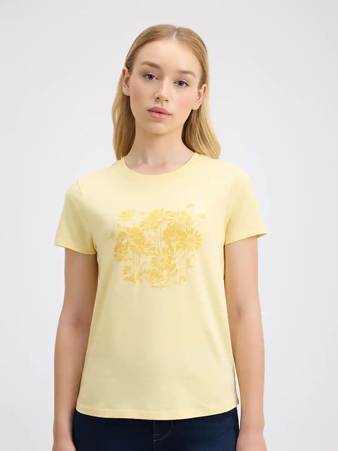Buy Pepe Jeans Women Floral Printed Round Neck Cotton T-shirt