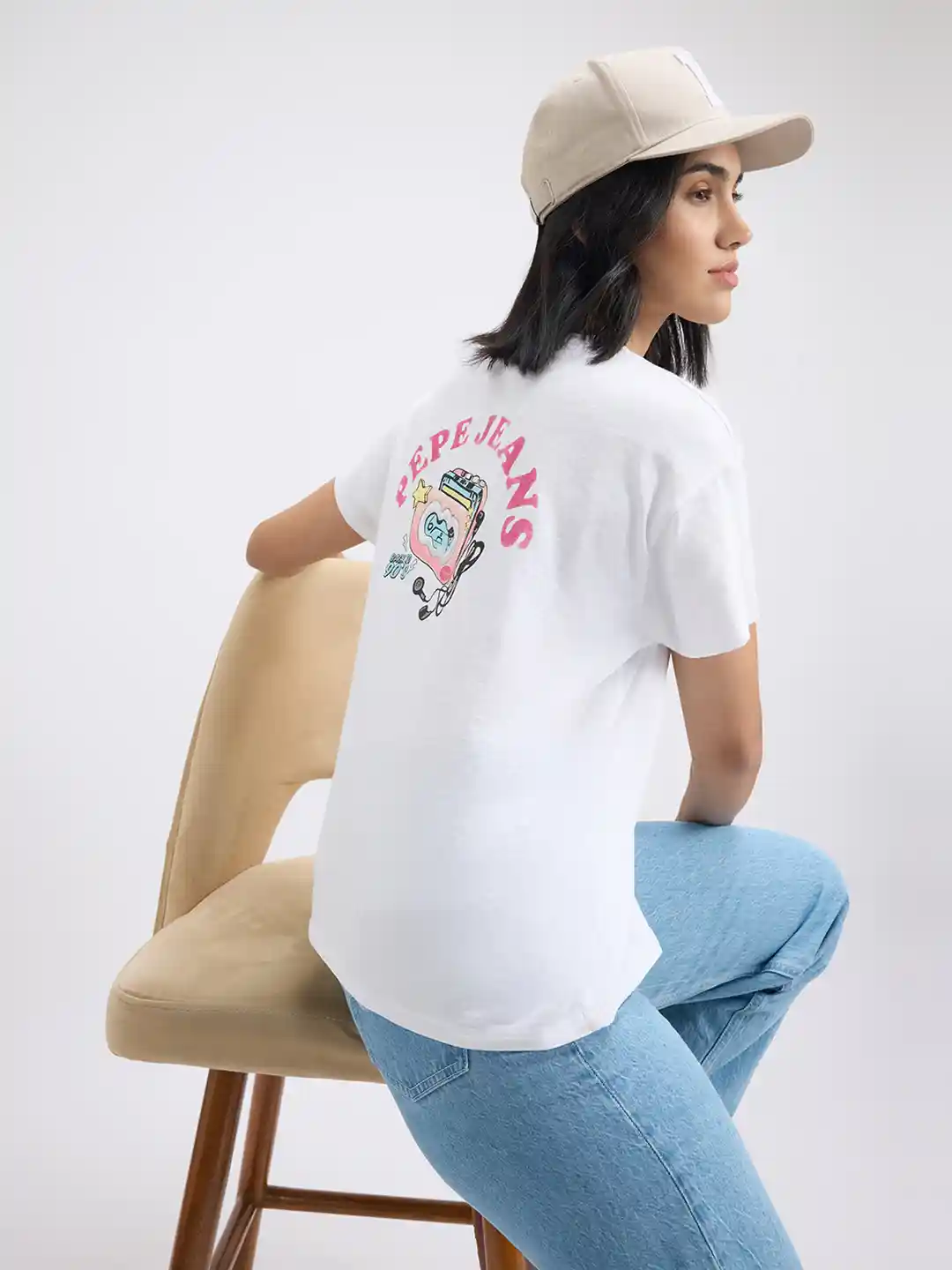 Pepe Jeans Women Graphic Printed Round Neck Cotton T-shirt