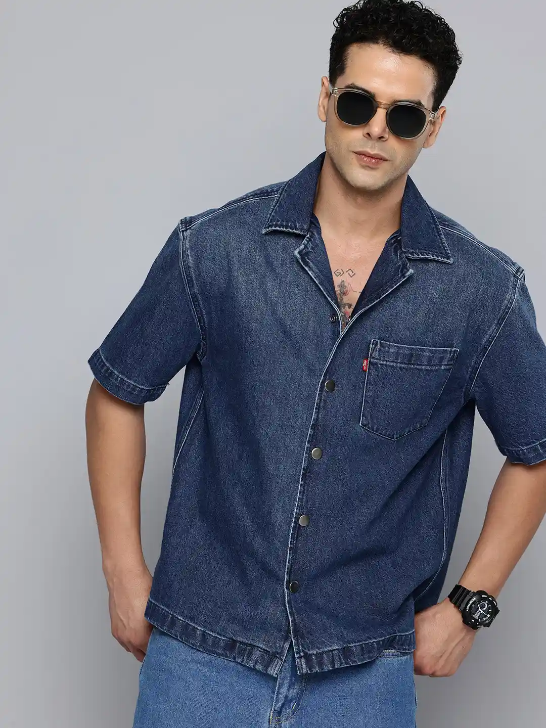 Buy Levis Relaxed Fit Drop-Shoulder Sleeves Denim Pure Cotton