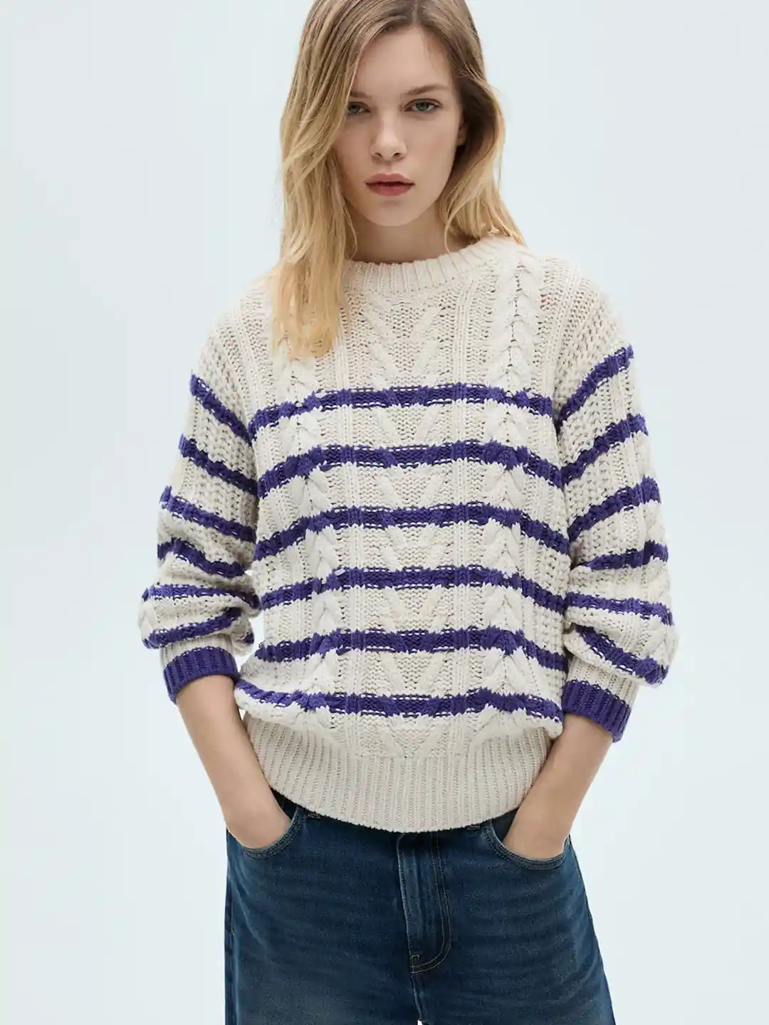 Buy MANGO Women Striped Pullover Sweaters for Women 32351387