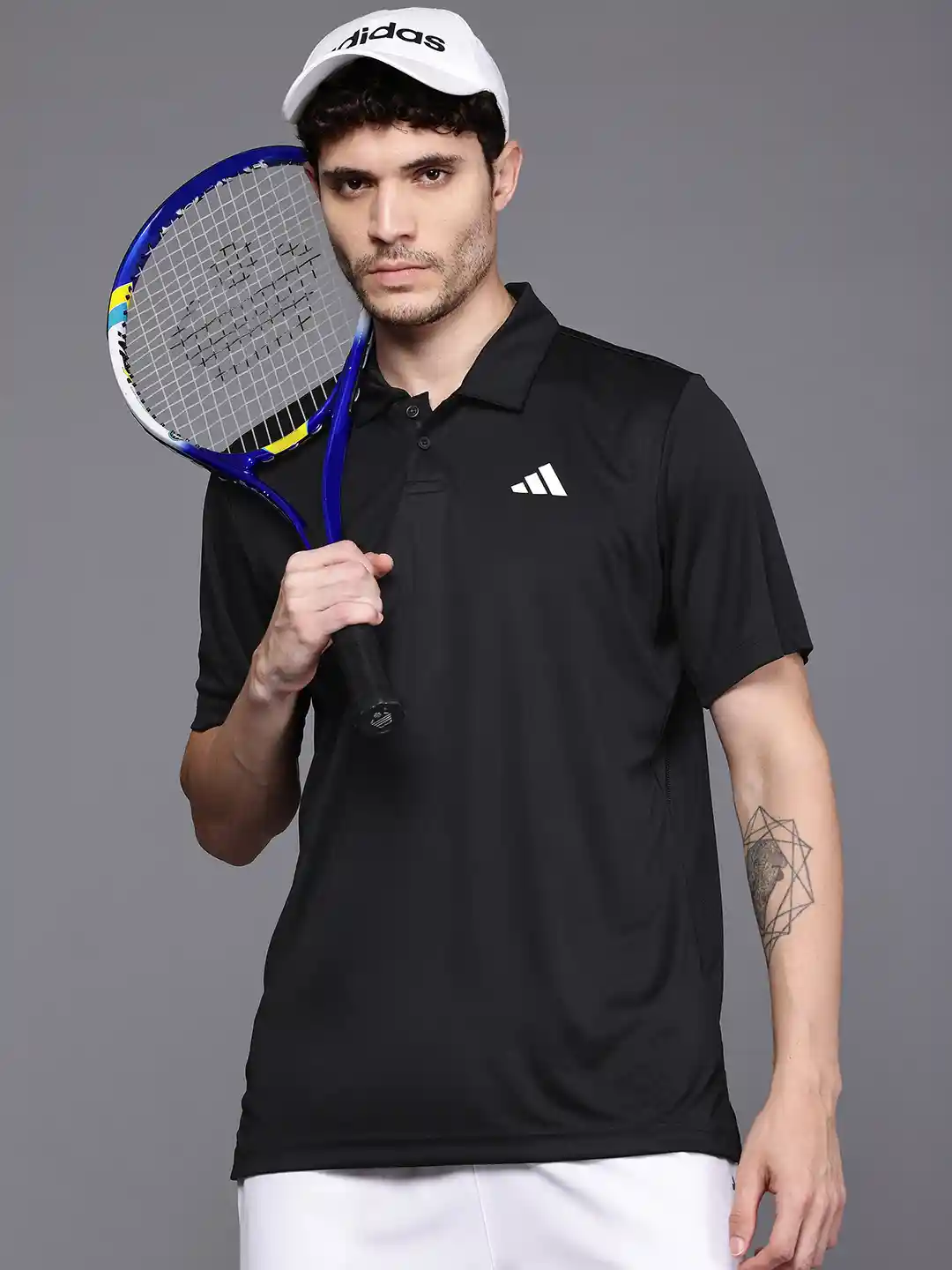 ADIDAS Brand Logo Detail Tennis Club Polo Collar T-shirt