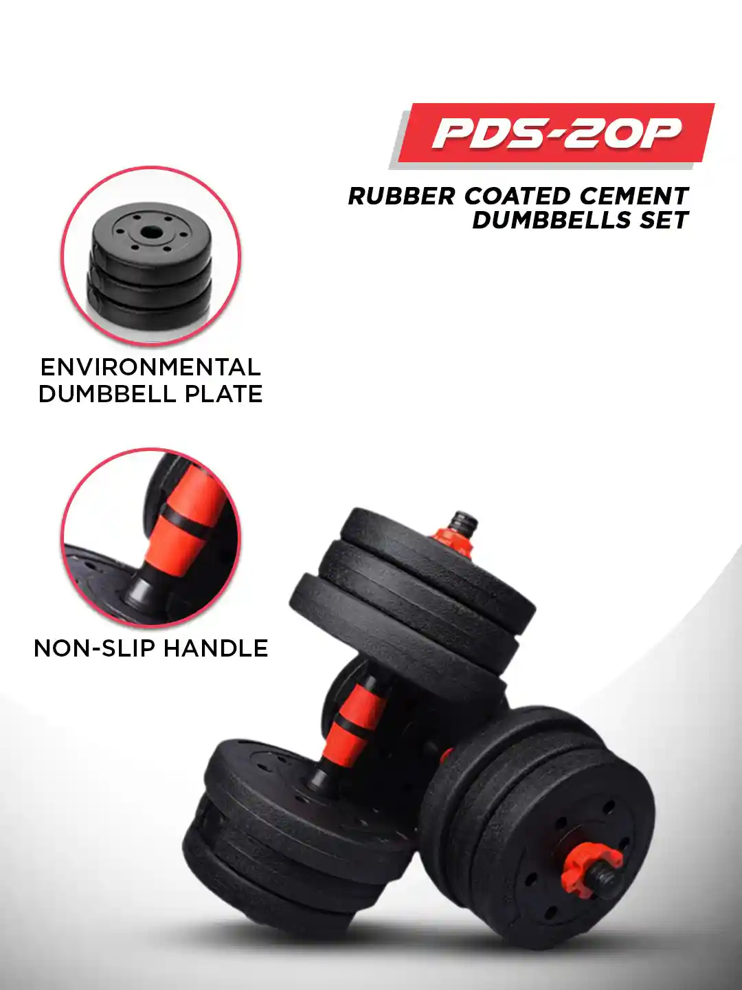 Buy PowerMax Fitness PDS-20P Adjustable Dumbbell Set Coated Iron