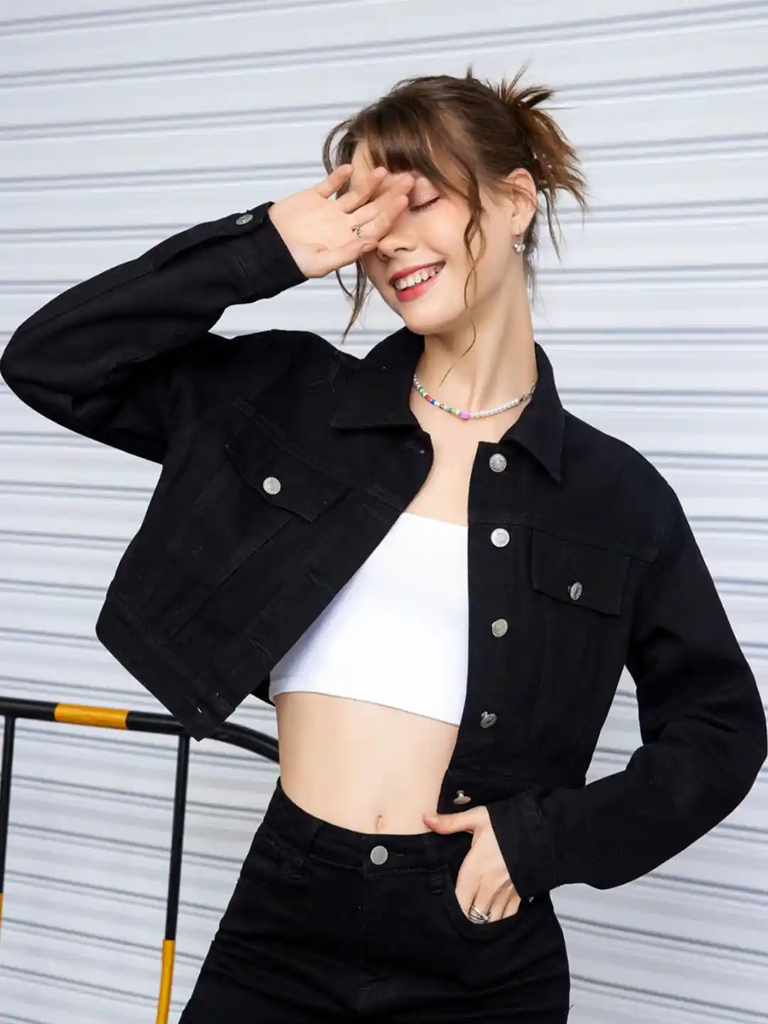 Buy BUY NEW TREND Women Spread Collar Solid Cotton Casual