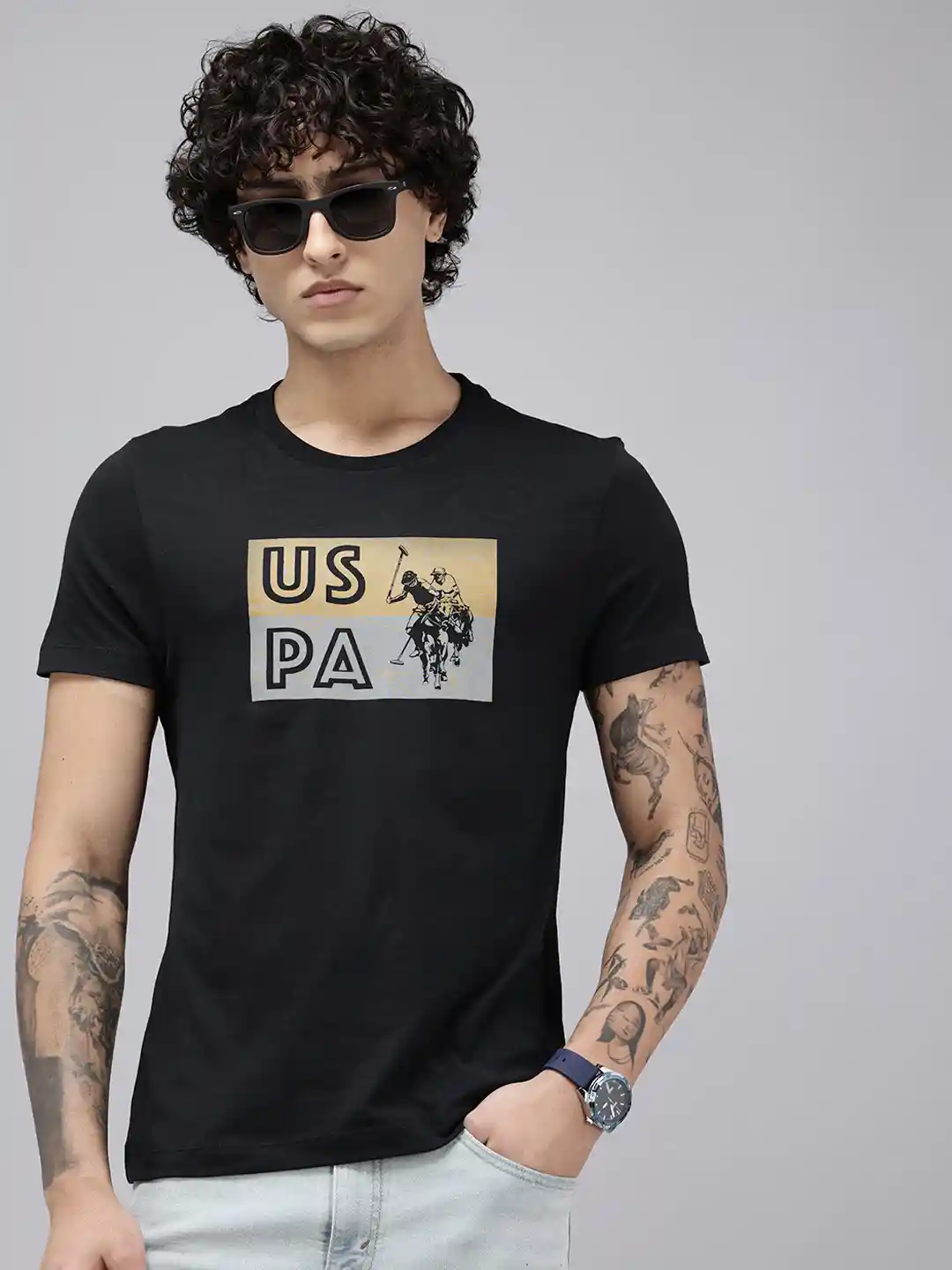 Buy Polo Denim Brand Logo Printed Pure Cotton Slim