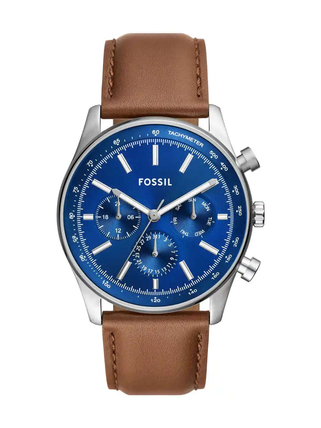 Leather Strap Fossil Chronograph Watch Functions Fossil ES3837