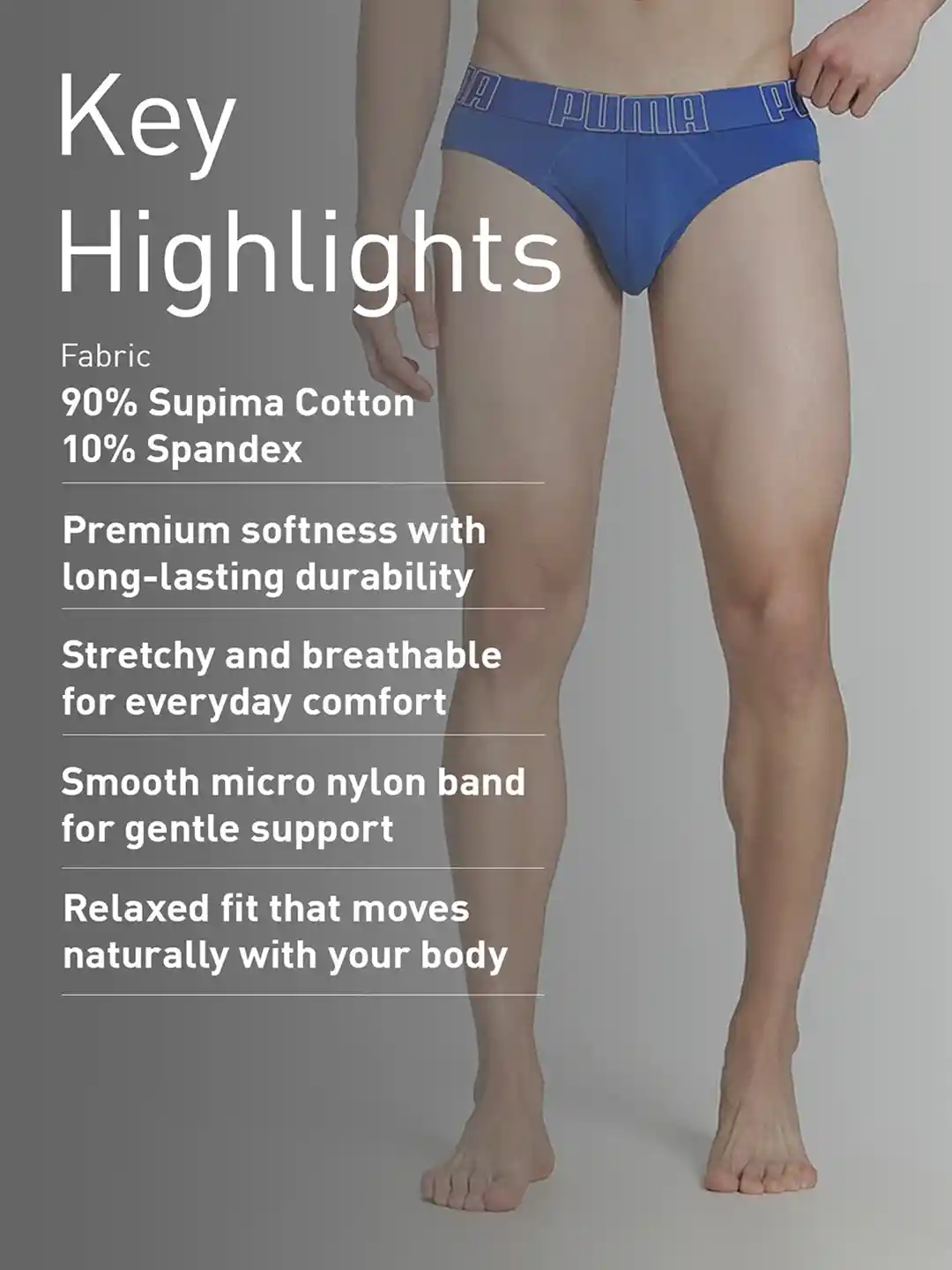 Buy Puma Supima Men Mid-Rise Briefs 68842201 Briefs for Men