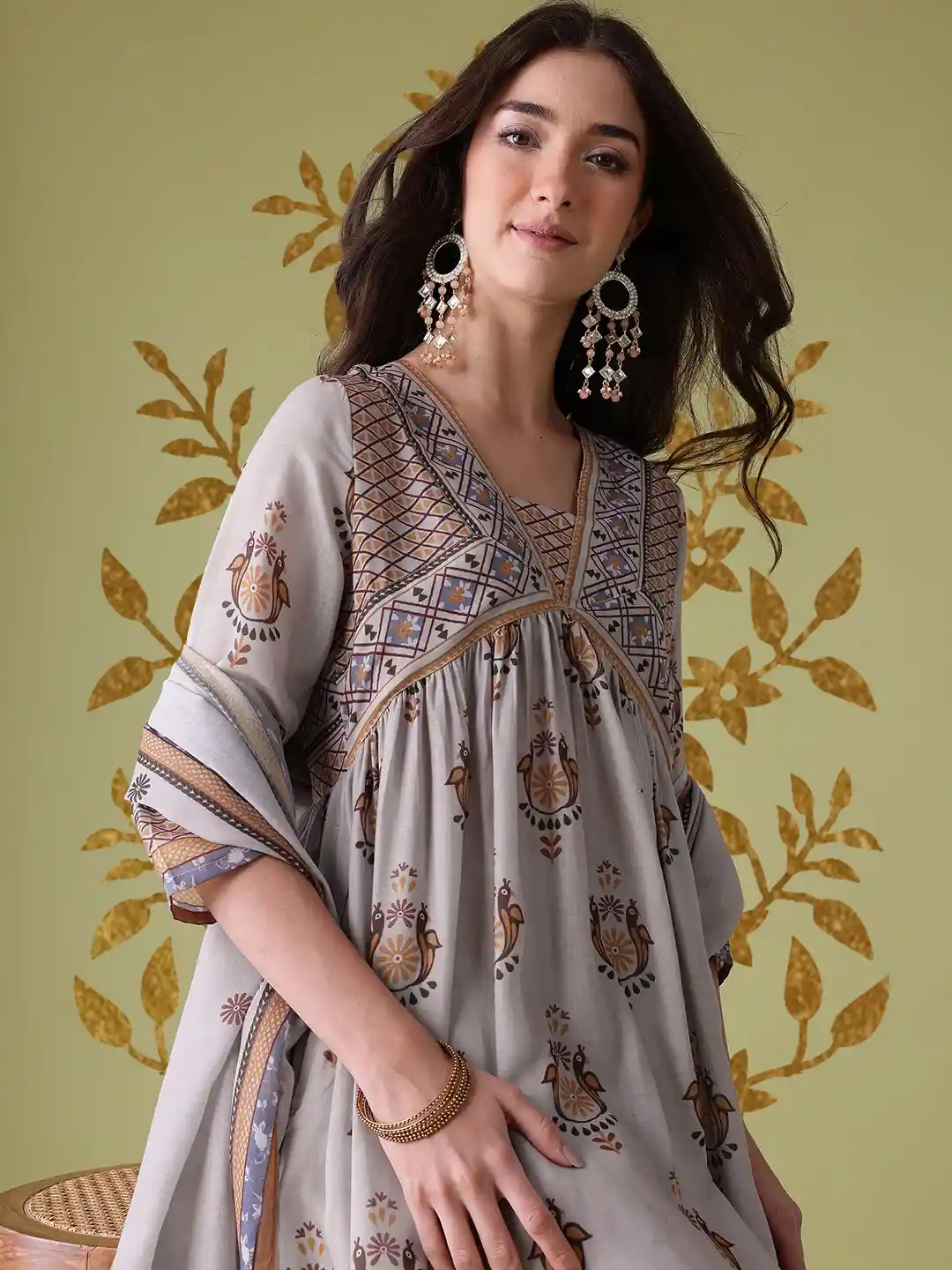 Kurta Suit Anouk Kurtis Amazon Buy Anouk Women Blue Yellow Pure