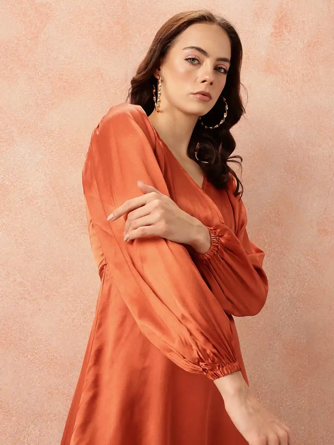 Buy all about you Satin-Finish Wrap Midi Dress Dresses for Women