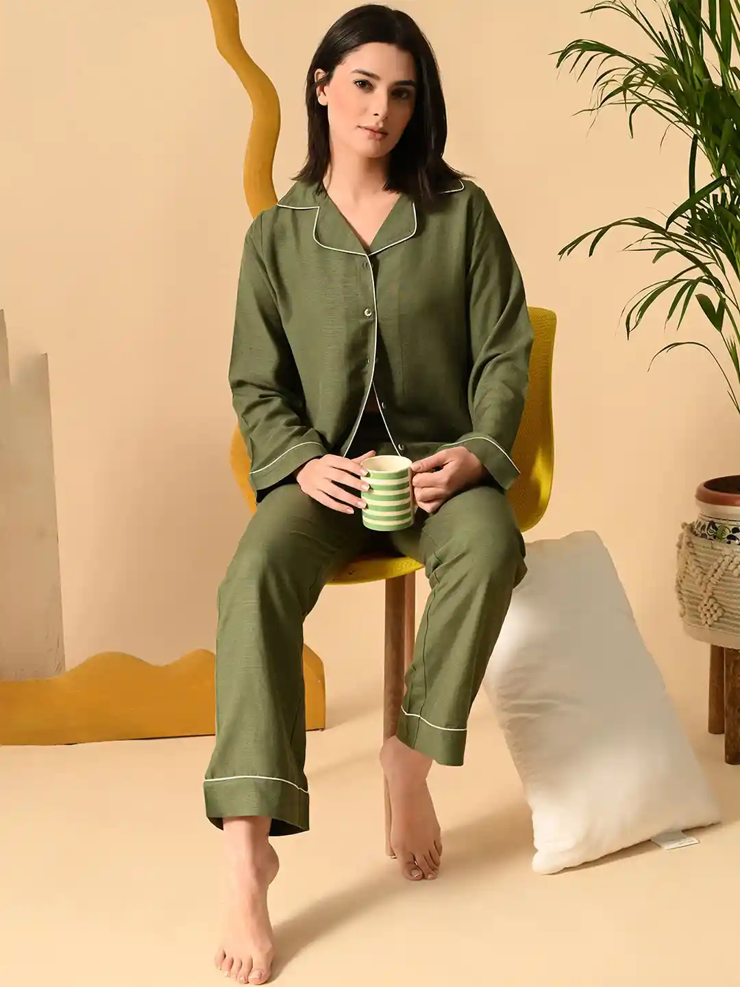 Lapel Collar Night Suit For Women Myntra Unifringe Women Lapel