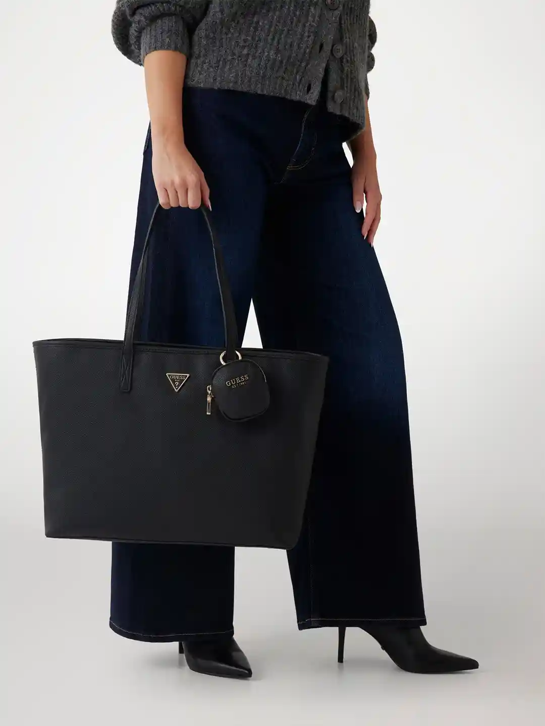 Buy GUESS PU Shopper Tote Bag with Tasselled Handbags for Women