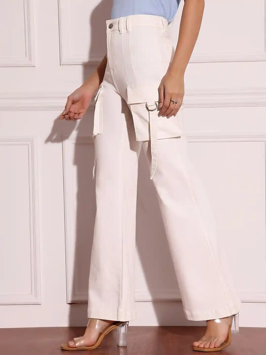 Buy Miss Chase Women Bootcut High-Rise Light Fade Stretchable