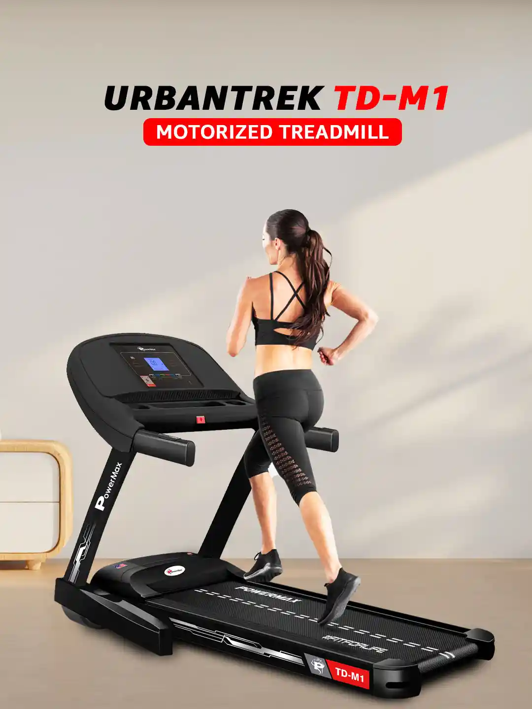 Buy PowerMax Fitness TD-M1 Motorised Foldable Treadmill for Home