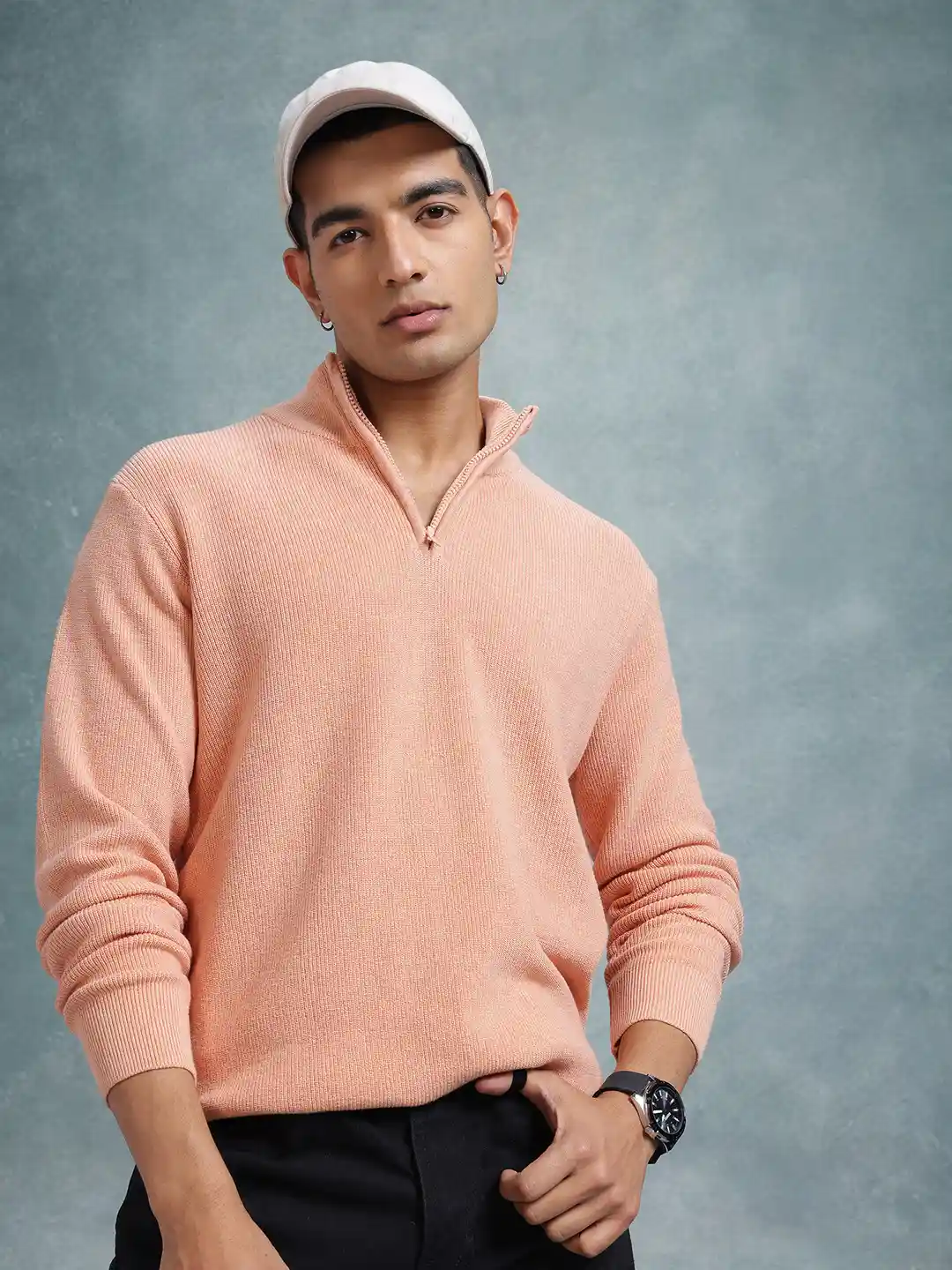 The Roadster Lifestyle Men Pure Cotton Ribbed Pullover