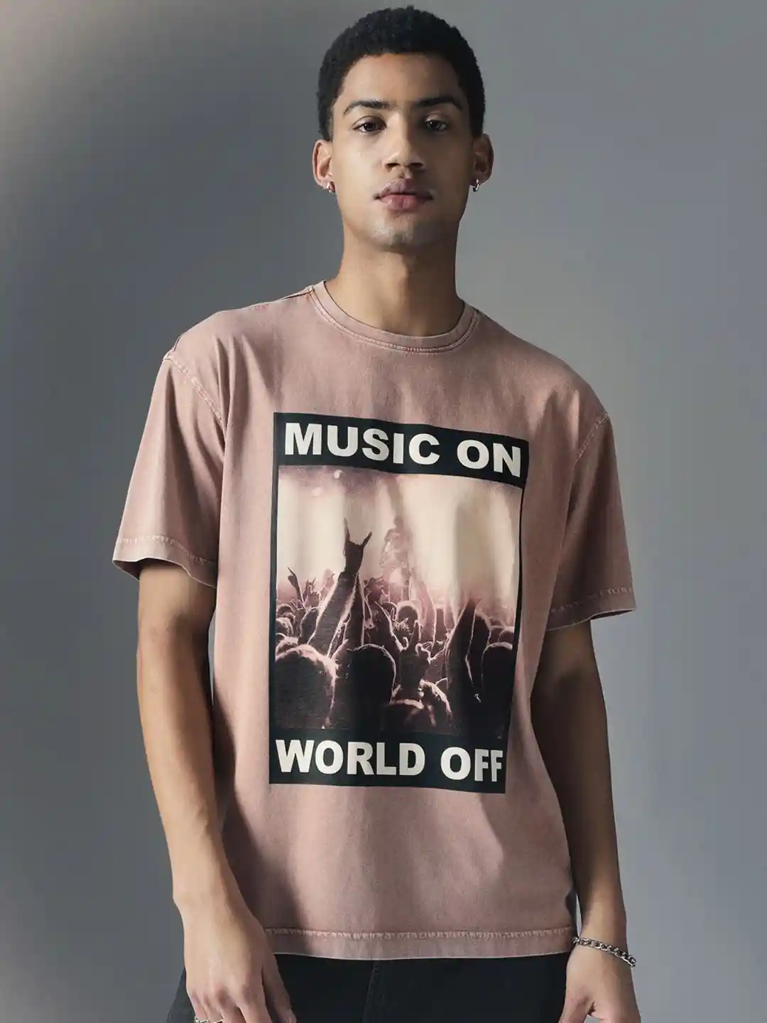 Buy H&M Acid Wash Oversized Crew Neck T-Shirt Tshirts for Men