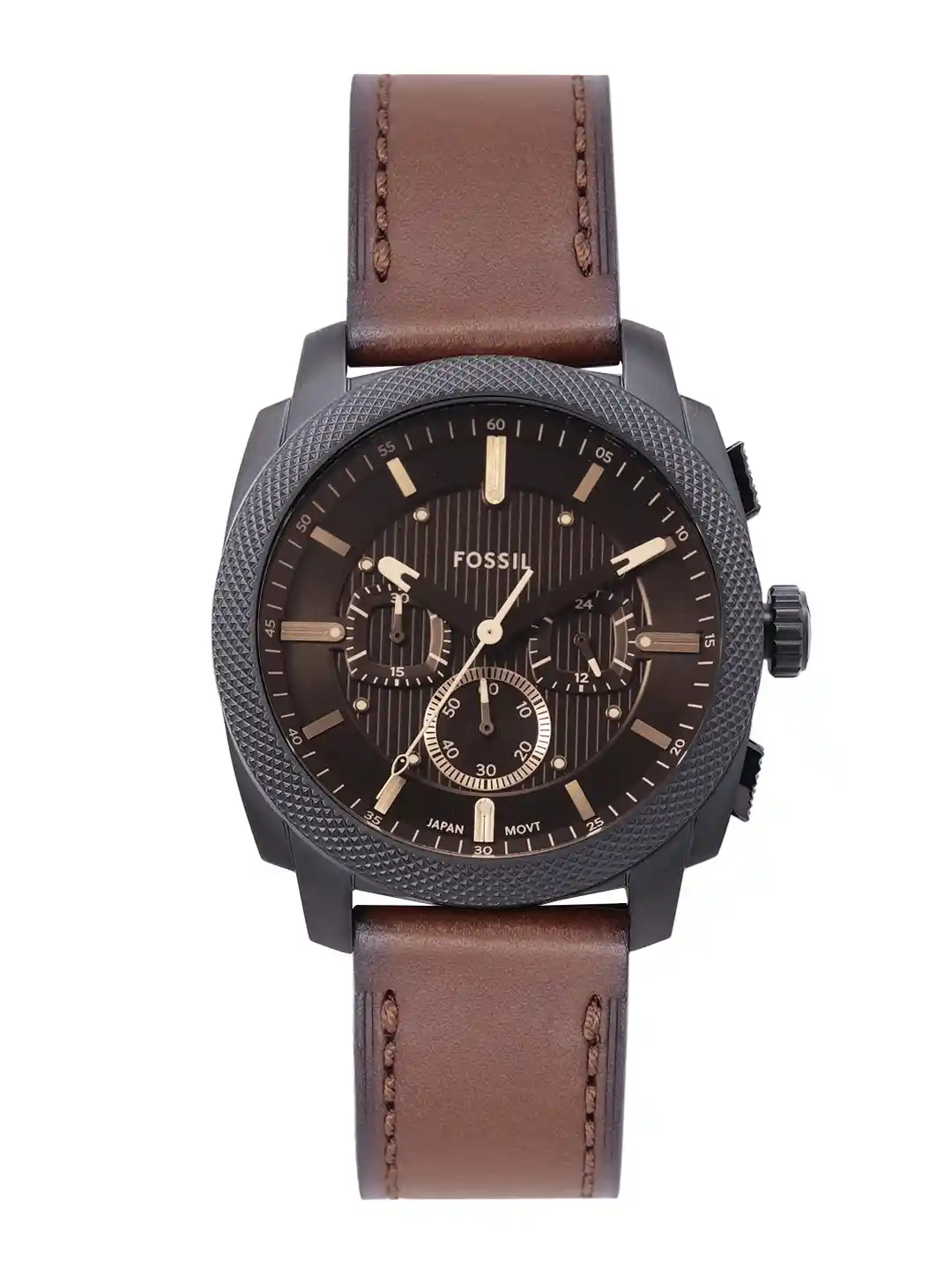 Fossil Men Machine Leather Chronograph Analogue Watch FS6101I