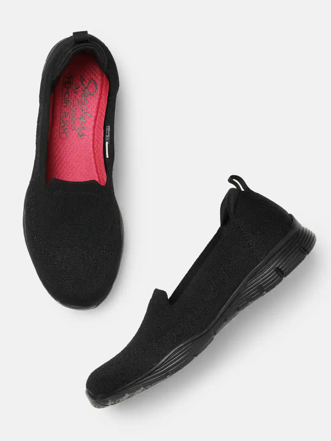 Footwear Skechers Seager Black Mesh Fabric Skechers Seager Stat