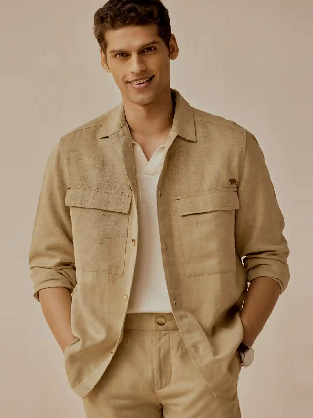 Buy Andamen Men Casual Cotton Blend Structure Regular Fit Jacket