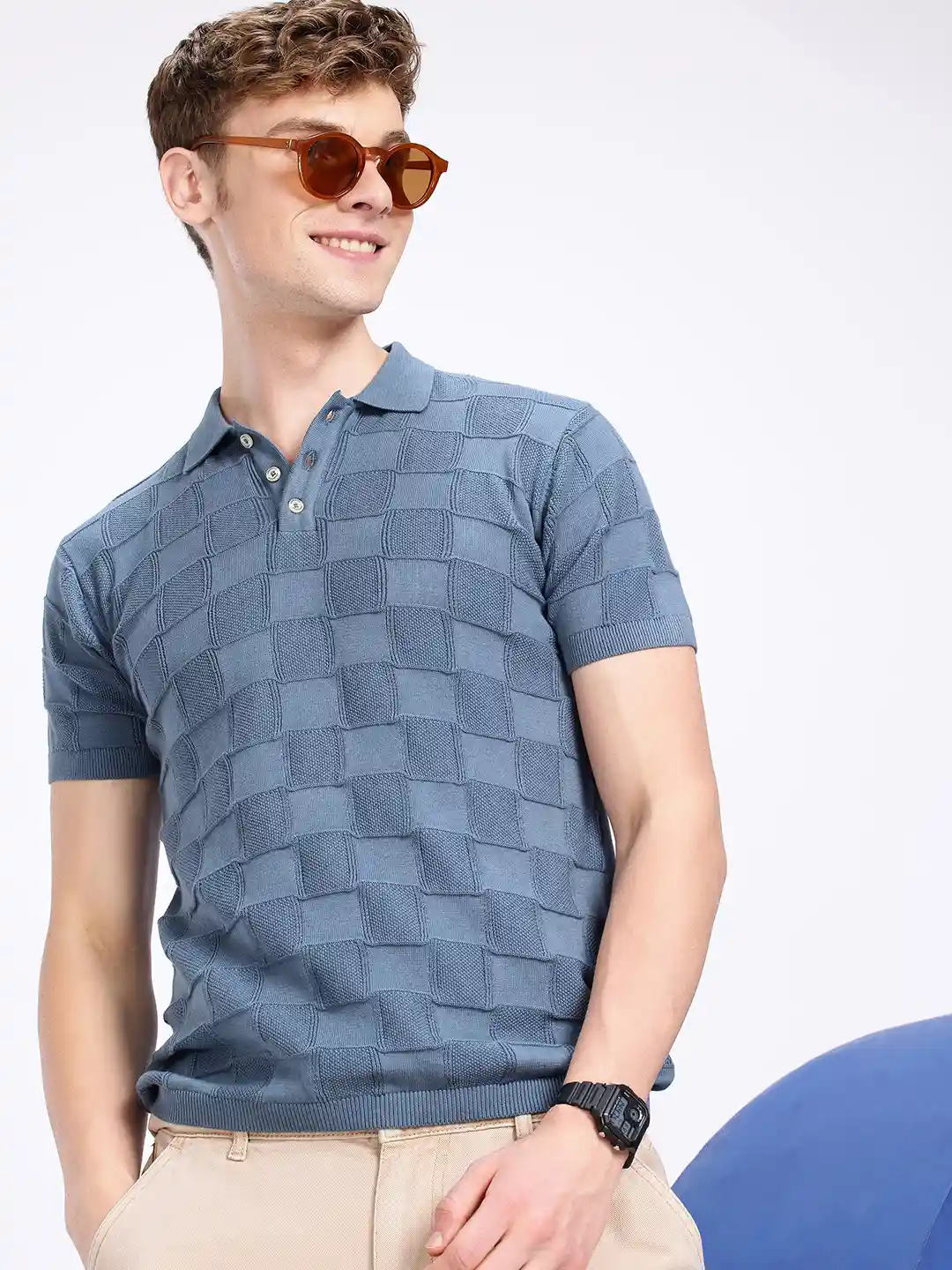 Aeropostale Checked Polo Collar T-shirt