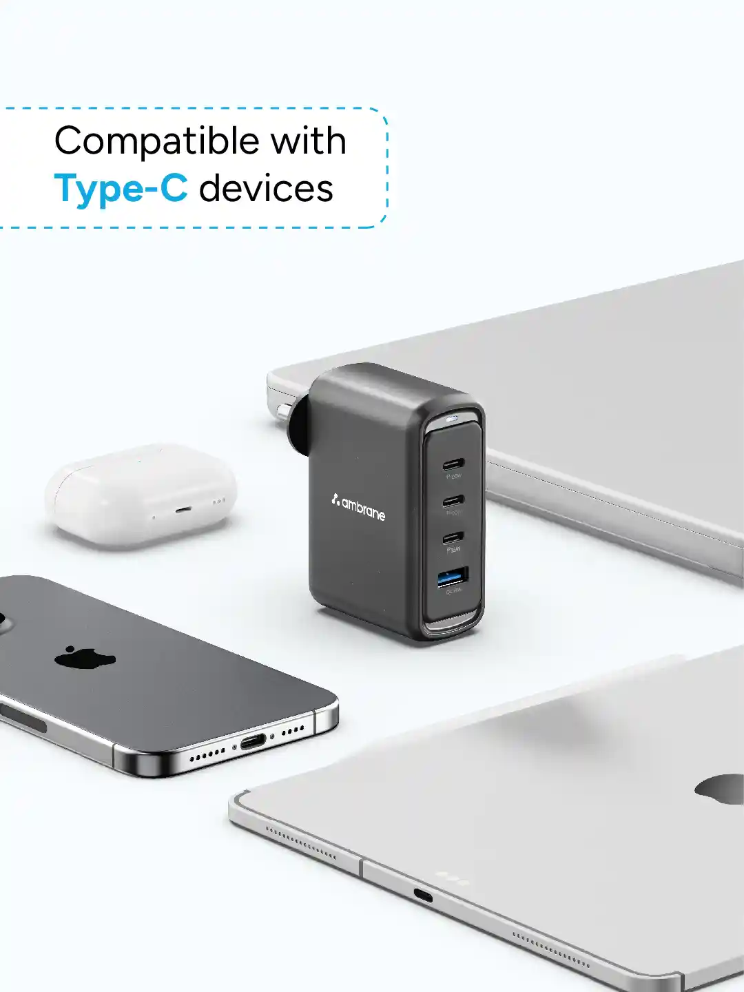 Buy Ambrane Charge 100 Multi-Port 100W Charger Adapter Charger