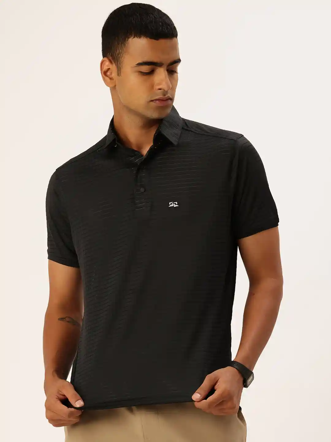 Buy FIFTY TWO Self-Design Polo Collar Dri-FIT Training T-shirt