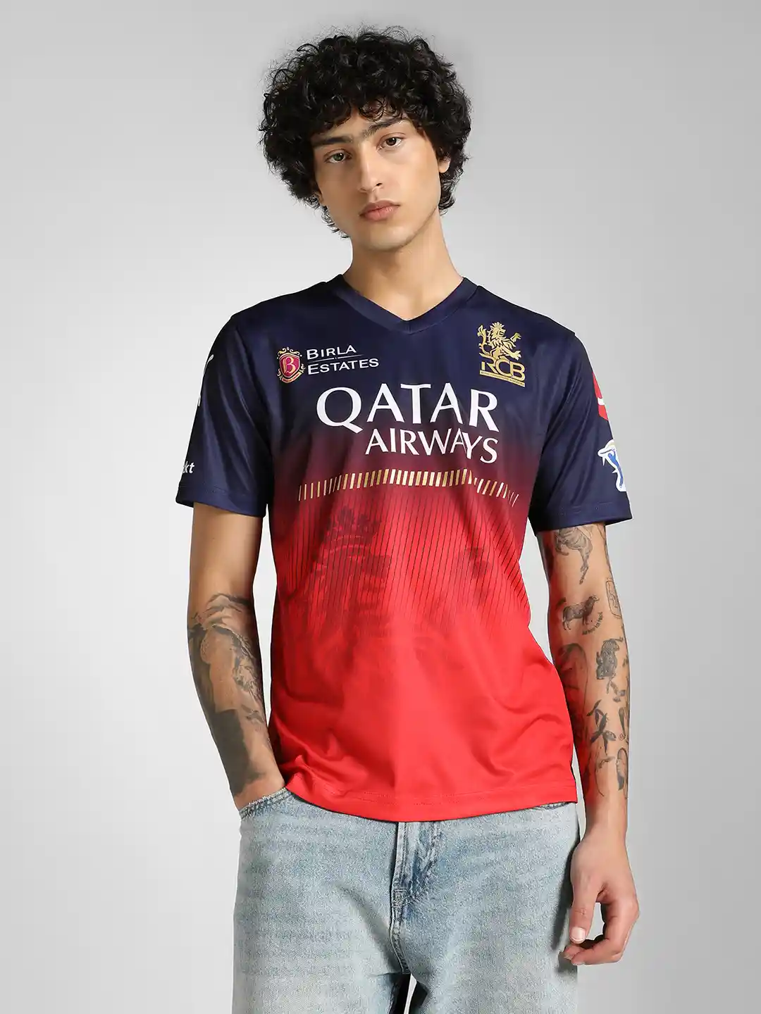 Buy Puma Typography Printed Drycell RCB Replica 18 Cricket IPL Jersey -  Tshirts for Men 33243486 | Myntra