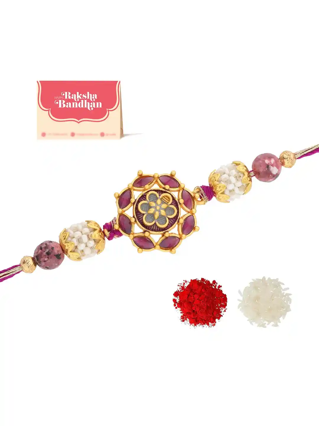 VOYLLA Lord Shiva Trishul Motif Rakhi For Brother - Traditional Thread Rakhi, Pack Of 1 - View #2