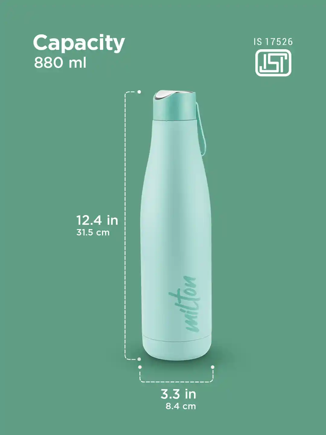 Milton Aqua Green Fame 1000 Thermosteel Flask Water Bottle 880 ml