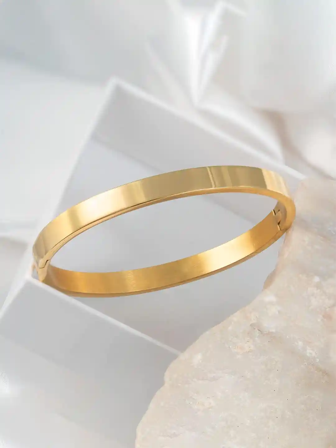 Buy Mesmerize Stainless Steel Gold-Plated Kada Bracelet Bracelet